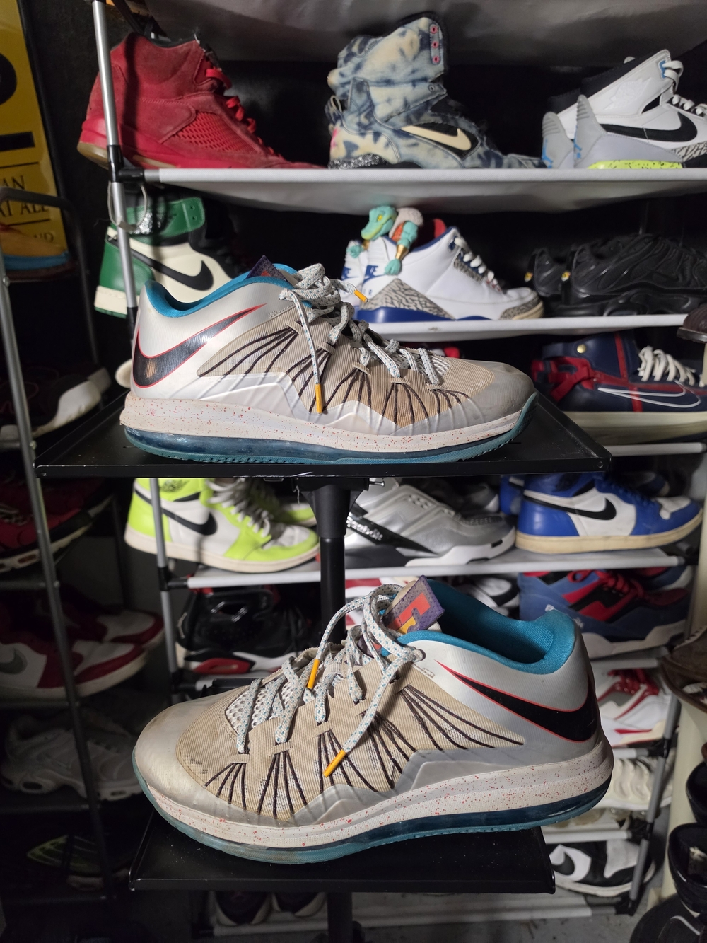 🔥 Nike Lebron X Low Tropical Size 12 Men Grey Teal Low-Top Athletic Shoes